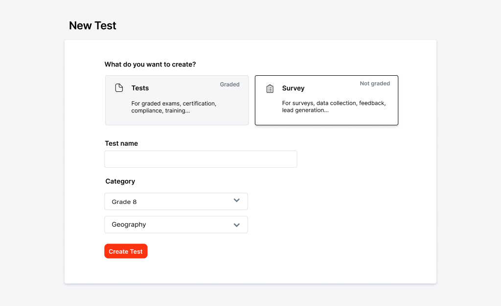 How to create a new survey